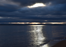 Load image into Gallery viewer, Dornoch Scottish Highland winter sunrise greeting card