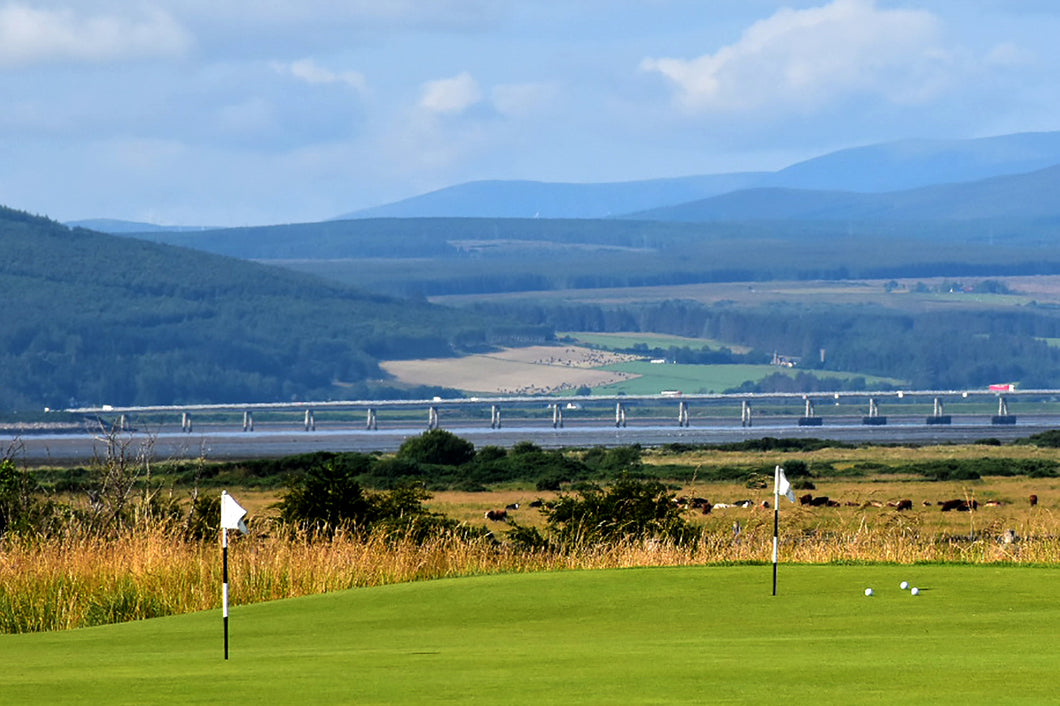 Royal Dornoch golf course and Dornoch Firth greeting card